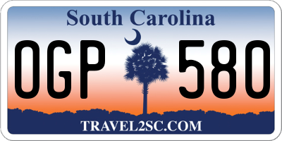 SC license plate OGP580