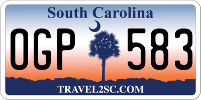 SC license plate OGP583