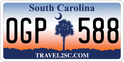 SC license plate OGP588
