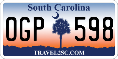 SC license plate OGP598
