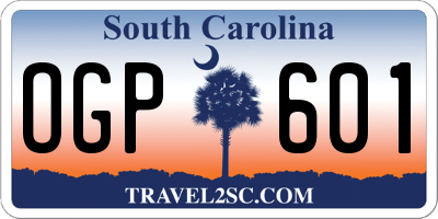 SC license plate OGP601