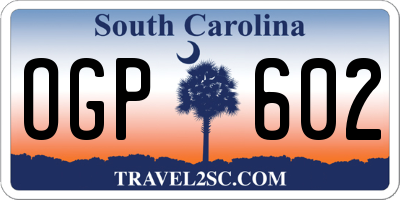 SC license plate OGP602