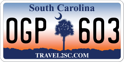 SC license plate OGP603