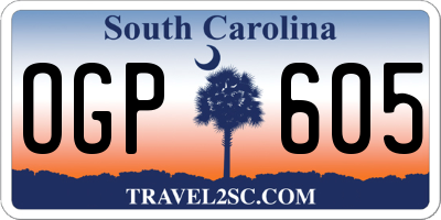 SC license plate OGP605