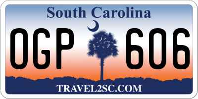 SC license plate OGP606