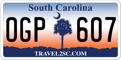 SC license plate OGP607