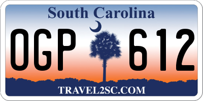 SC license plate OGP612