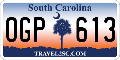 SC license plate OGP613