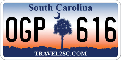 SC license plate OGP616