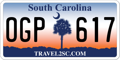 SC license plate OGP617