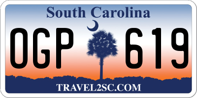 SC license plate OGP619