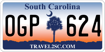 SC license plate OGP624