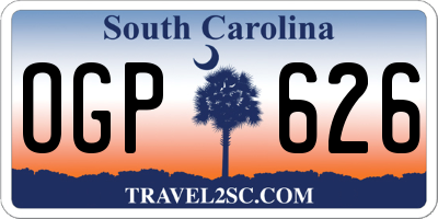 SC license plate OGP626