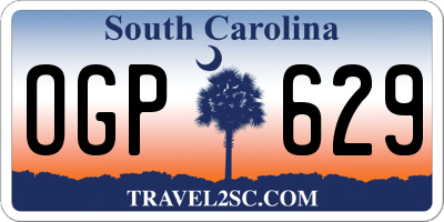 SC license plate OGP629