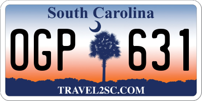SC license plate OGP631
