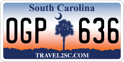 SC license plate OGP636