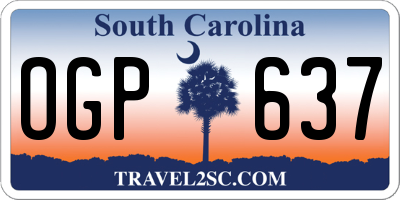 SC license plate OGP637