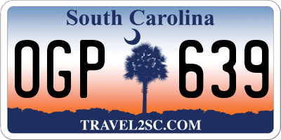 SC license plate OGP639