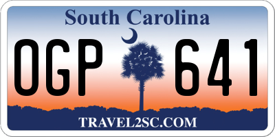 SC license plate OGP641