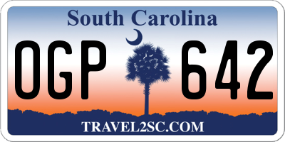 SC license plate OGP642