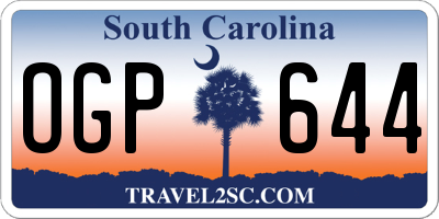 SC license plate OGP644