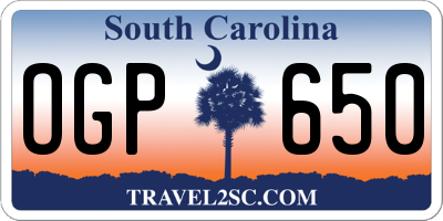 SC license plate OGP650