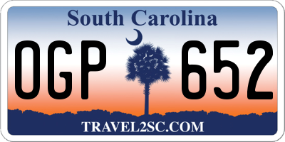 SC license plate OGP652