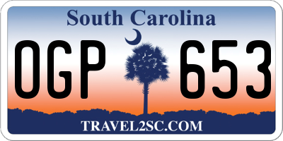 SC license plate OGP653