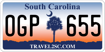 SC license plate OGP655