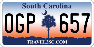 SC license plate OGP657