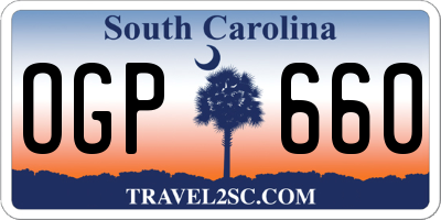 SC license plate OGP660