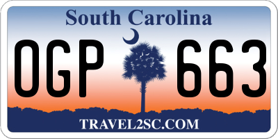 SC license plate OGP663