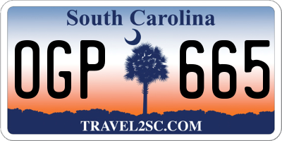 SC license plate OGP665