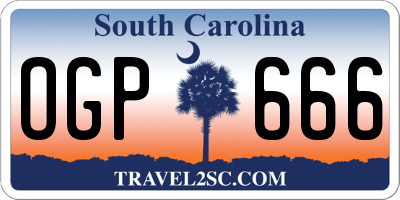 SC license plate OGP666