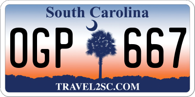 SC license plate OGP667