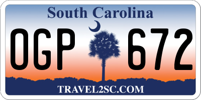 SC license plate OGP672