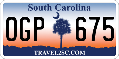 SC license plate OGP675