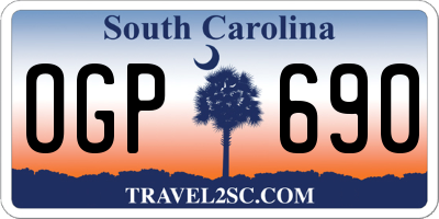 SC license plate OGP690