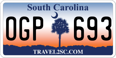 SC license plate OGP693