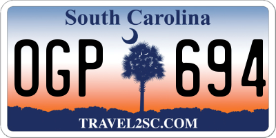 SC license plate OGP694