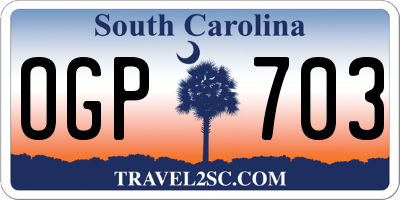 SC license plate OGP703