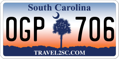 SC license plate OGP706