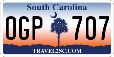 SC license plate OGP707