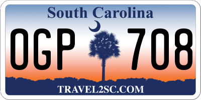 SC license plate OGP708