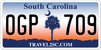 SC license plate OGP709