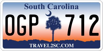 SC license plate OGP712