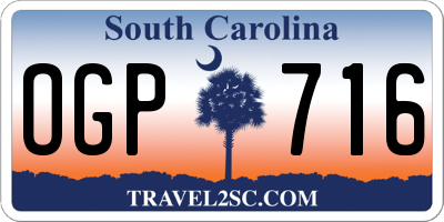 SC license plate OGP716
