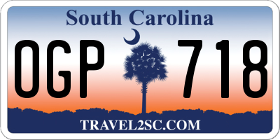 SC license plate OGP718