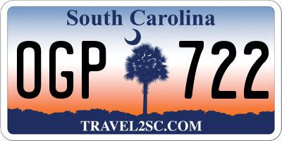 SC license plate OGP722