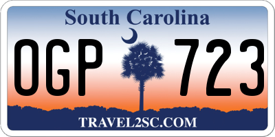 SC license plate OGP723